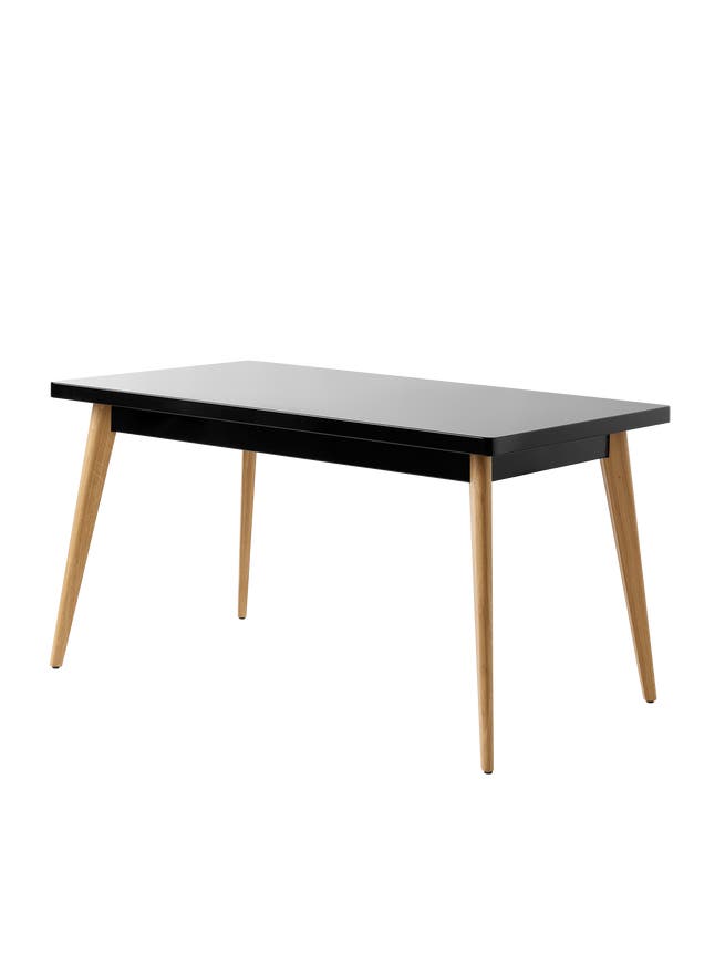 Table 55 pieds chêne de Tolix, 140 x 80, Noir foncé Table 55 pieds chêne de Tolix, 140 x 80, Noir foncé