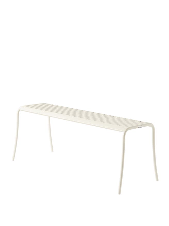 Banc PATIO en acier inoxydable de Tolix, Blanc perlé Banc PATIO en acier inoxydable de Tolix, Blanc perlé
