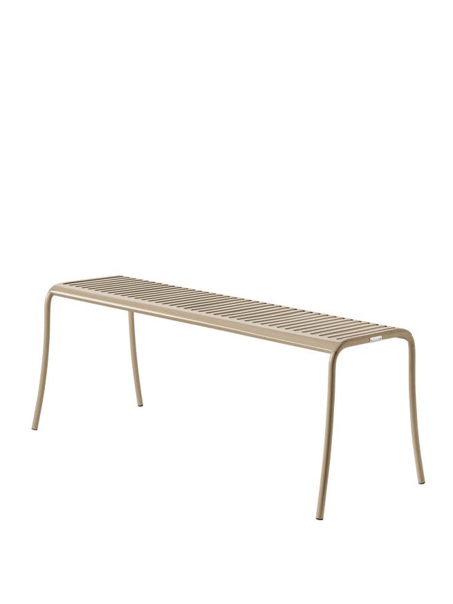 Banc PATIO en acier inoxydable de Tolix, Beige gris Banc PATIO en acier inoxydable de Tolix, Beige gris