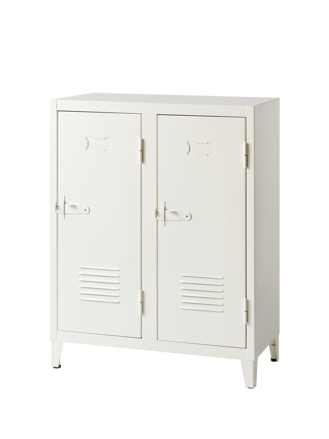 Vestiaire casier B2 de Tolix, 2 casiers, Blanc pur Vestiaire casier B2 de Tolix, 2 casiers, Blanc pur