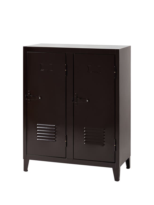 Vestiaire casier B2 de Tolix, 2 casiers, Brun noir Vestiaire casier B2 de Tolix, 2 casiers, Brun noir