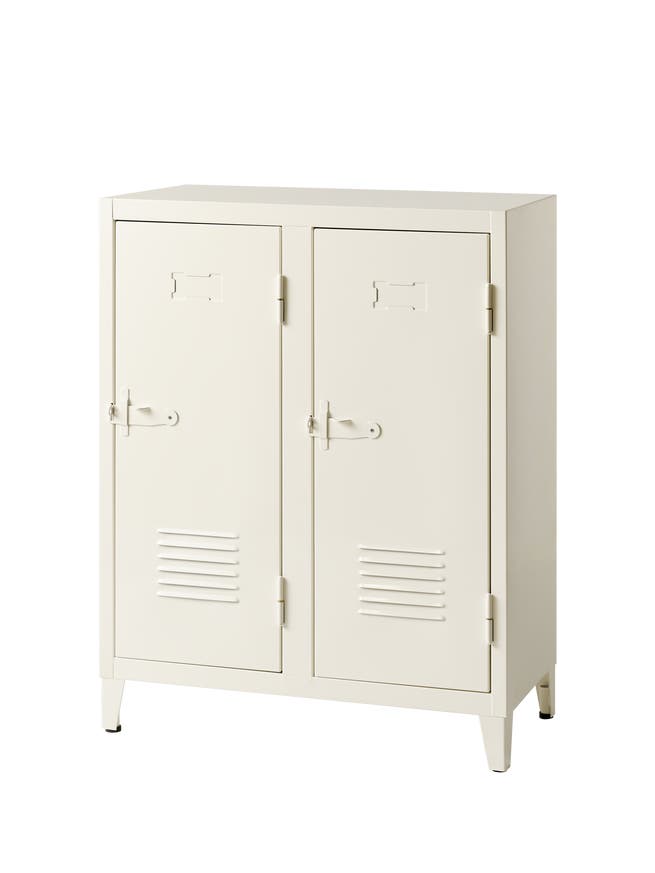 Vestiaire casier B2 de Tolix, 2 casiers, Blanc perlé Vestiaire casier B2 de Tolix, 2 casiers, Blanc perlé