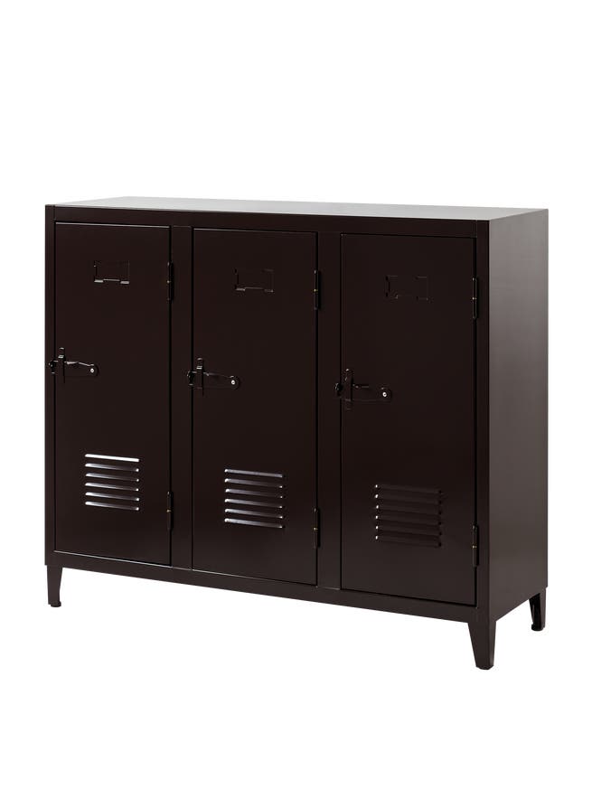 Vestiaire casier B3 de Tolix, 3 casiers, Brun noir Vestiaire casier B3 de Tolix, 3 casiers, Brun noir