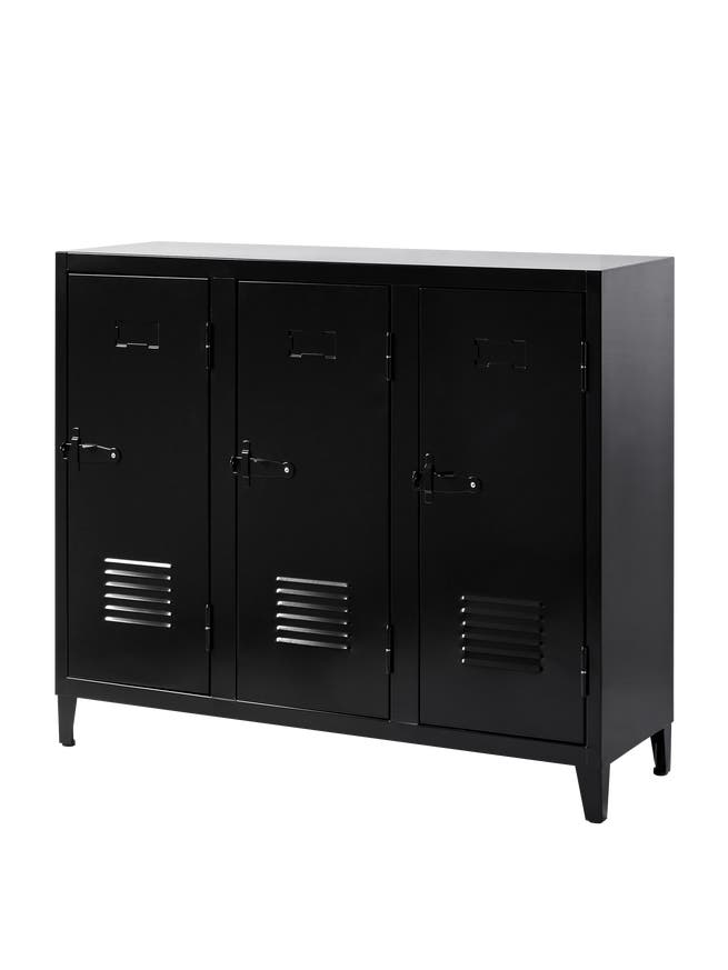 Vestiaire casier B3 de Tolix, 3 casiers, Noir foncé Vestiaire casier B3 de Tolix, 3 casiers, Noir foncé