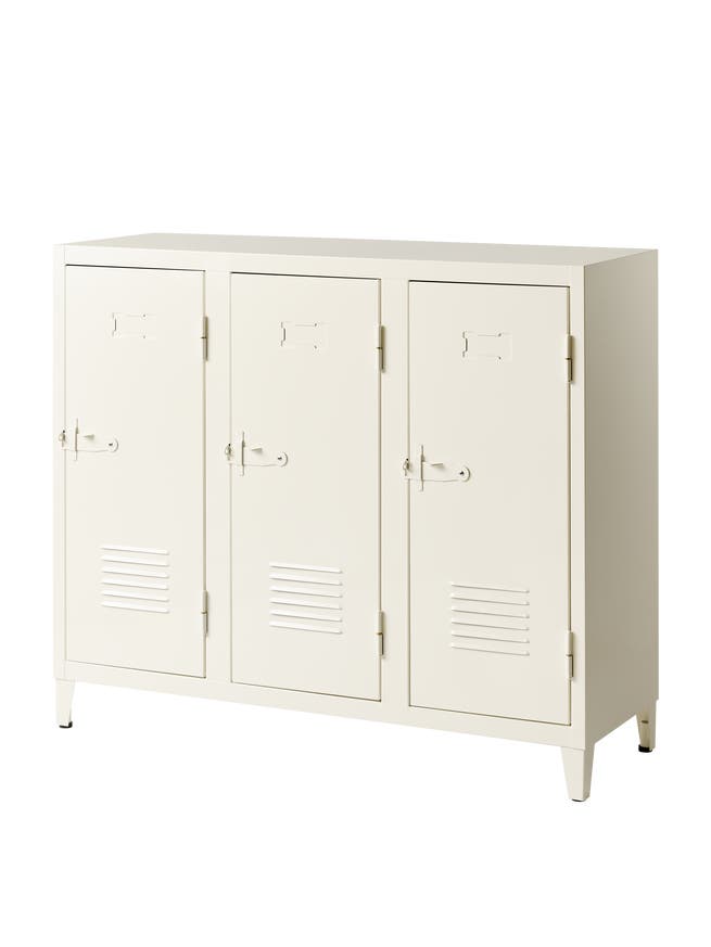 Vestiaire casier B3 de Tolix, 3 casiers, Blanc perlé Vestiaire casier B3 de Tolix, 3 casiers, Blanc perlé