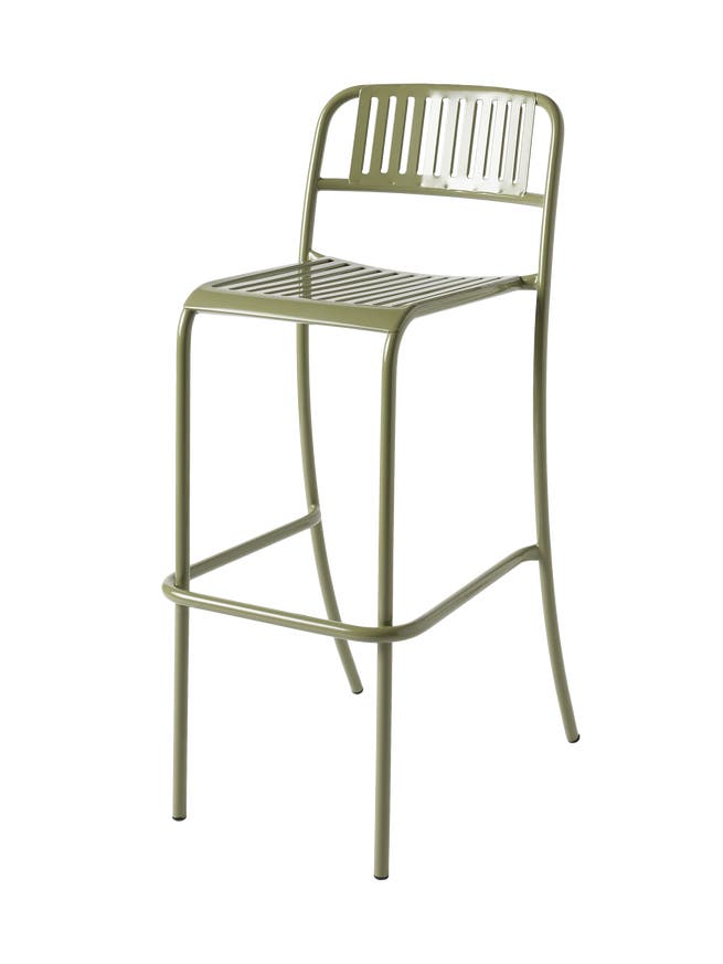 Chaise haute PATIO en acier inoxydable de Tolix, Vert jonc Chaise haute PATIO en acier inoxydable de Tolix, Vert jonc