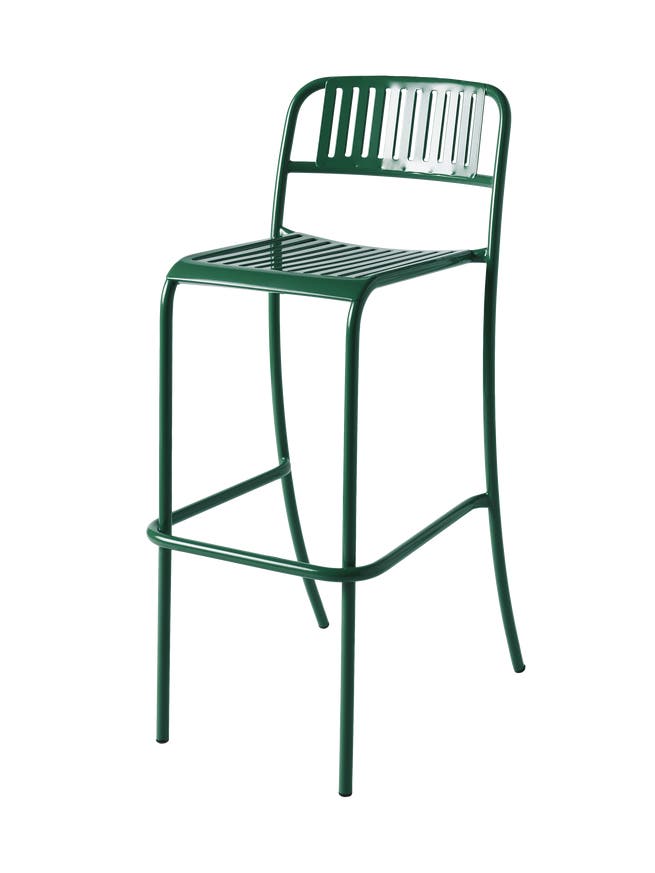 Chaise haute PATIO en acier inoxydable de Tolix, Vert mousse Chaise haute PATIO en acier inoxydable de Tolix, Vert mousse
