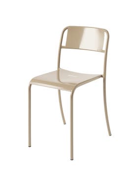 Chaise PATIO en acier inoxydable de Tolix, Beige gris Chaise PATIO en acier inoxydable de Tolix, Beige gris