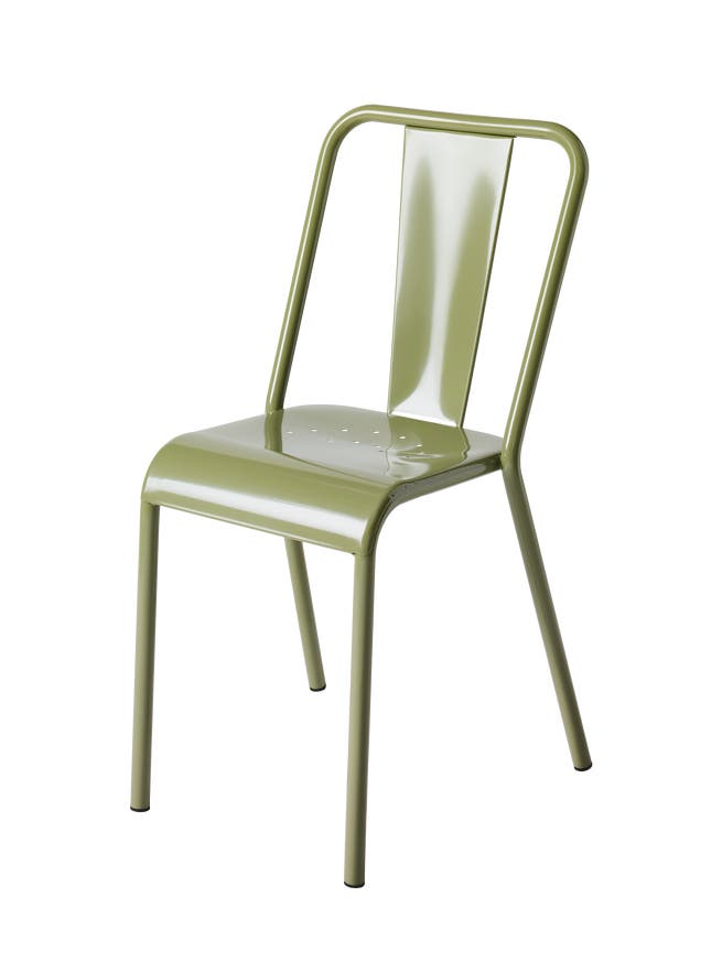 Chaise T37 de Tolix, Vert jonc Chaise T37 de Tolix, Vert jonc