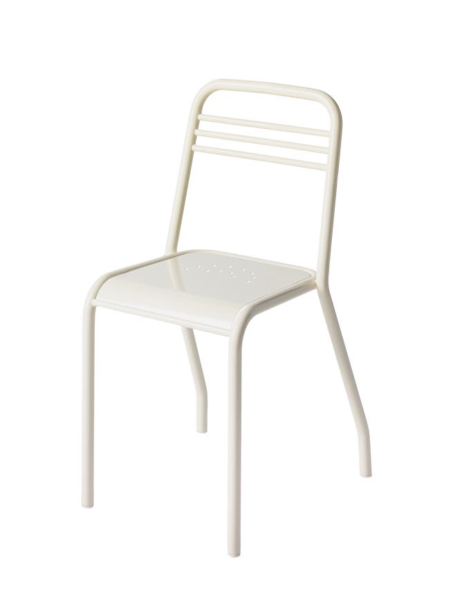 Chaise UD de Tolix, Blanc perlé Chaise UD de Tolix, Blanc perlé