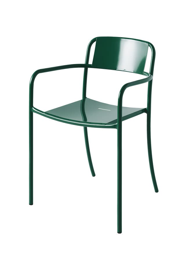 Fauteuil PATIO en acier inoxydable de Tolix, Vert mousse Fauteuil PATIO en acier inoxydable de Tolix, Vert mousse