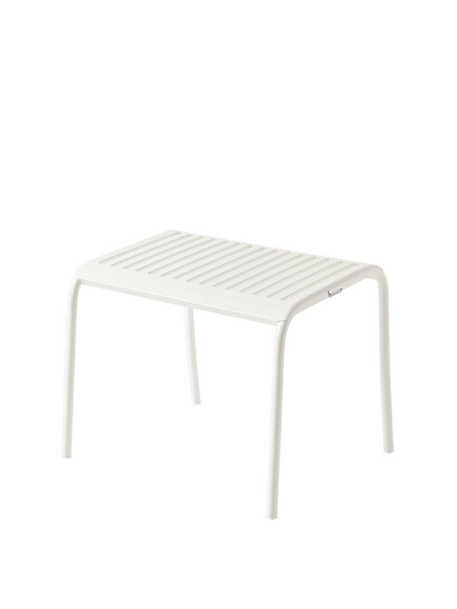 Repose-pieds PATIO en acier inoxydable de Tolix, Blanc pur Repose-pieds PATIO en acier inoxydable de Tolix, Blanc pur