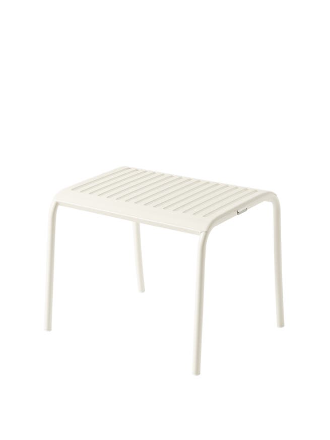 Repose-pieds PATIO en acier inoxydable de Tolix, Blanc perlé Repose-pieds PATIO en acier inoxydable de Tolix, Blanc perlé