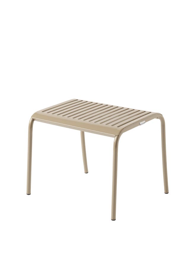 Repose-pieds PATIO en acier inoxydable de Tolix, Beige gris Repose-pieds PATIO en acier inoxydable de Tolix, Beige gris