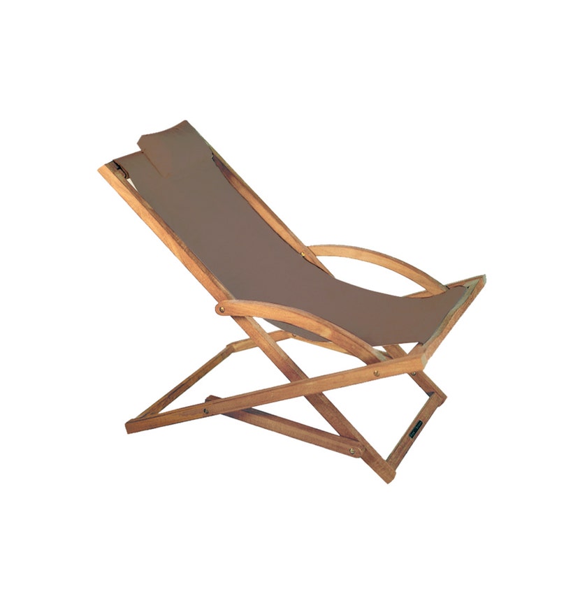 Transat BEACHER de Royal Botania, Avec appui-tête, Batyline, Brun