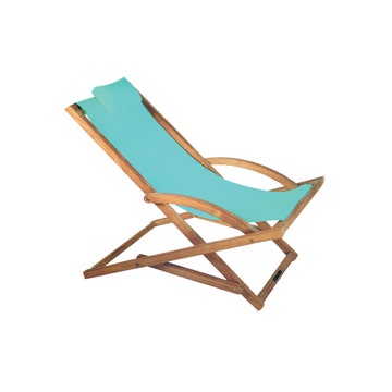 Transat BEACHER de Royal Botania, Avec appui-tête, Batyline, Turquoise