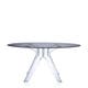 Table SIR GIO, Pieds cristal, Fumé