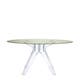 Table SIR GIO de Kartell, Pieds cristal, Jaune