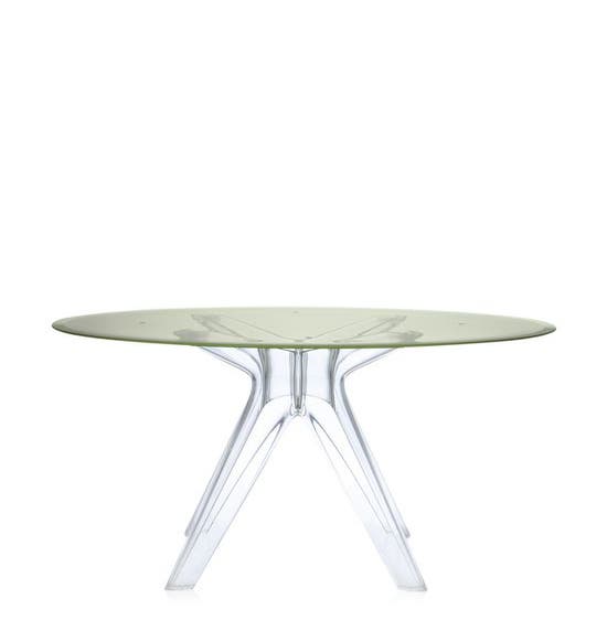 Table SIR GIO de Kartell, Pieds cristal, Jaune