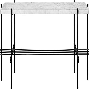 Console TS de Gubi, Structure noire, 1 étagère, Blanc