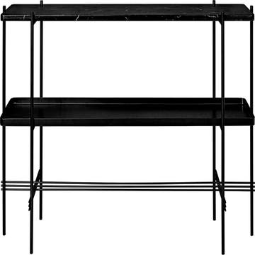 Console TS de Gubi, 2 étagères, Structure noire, Noir