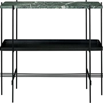 Console TS de Gubi, 2 étagères, Structure noire, Vert