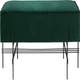 Pouf rectangulaire TS de Gubi, Base noire, Tissu Velluto, Vert