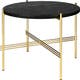 Table basse TS de Gubi, Pieds en laiton, Ø55, Marbre noir