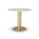 TABLE HAUTE TUBE D.90 CM DE TOM DIXON, BLANC ET LAITON