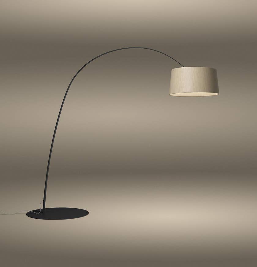 Lampadaire TWIGGY WOOD LED de Foscarini, avec variateur, Structure noire