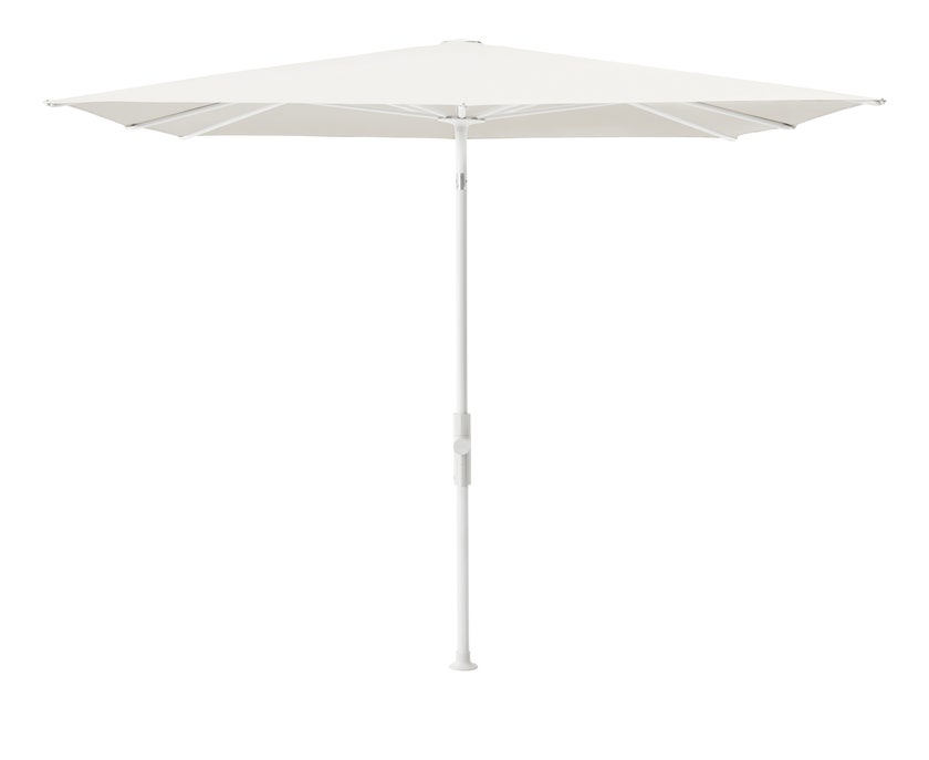 Parasol TWIST 240X240 de Glatz, Structure blanc mat, Toile 404 White Parasol TWIST 240X240 de Glatz, Structure blanc mat, Toile 404 White
