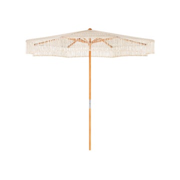 Parasol MACRAMÉ, Ø.250 cm, Structure teck, Toile coton Natural