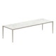 Table de jardin U-NIT 300 x 100 de Royal Botania, Pieds aluminium sable, Plateau céramique finition marbre blanc (BS)