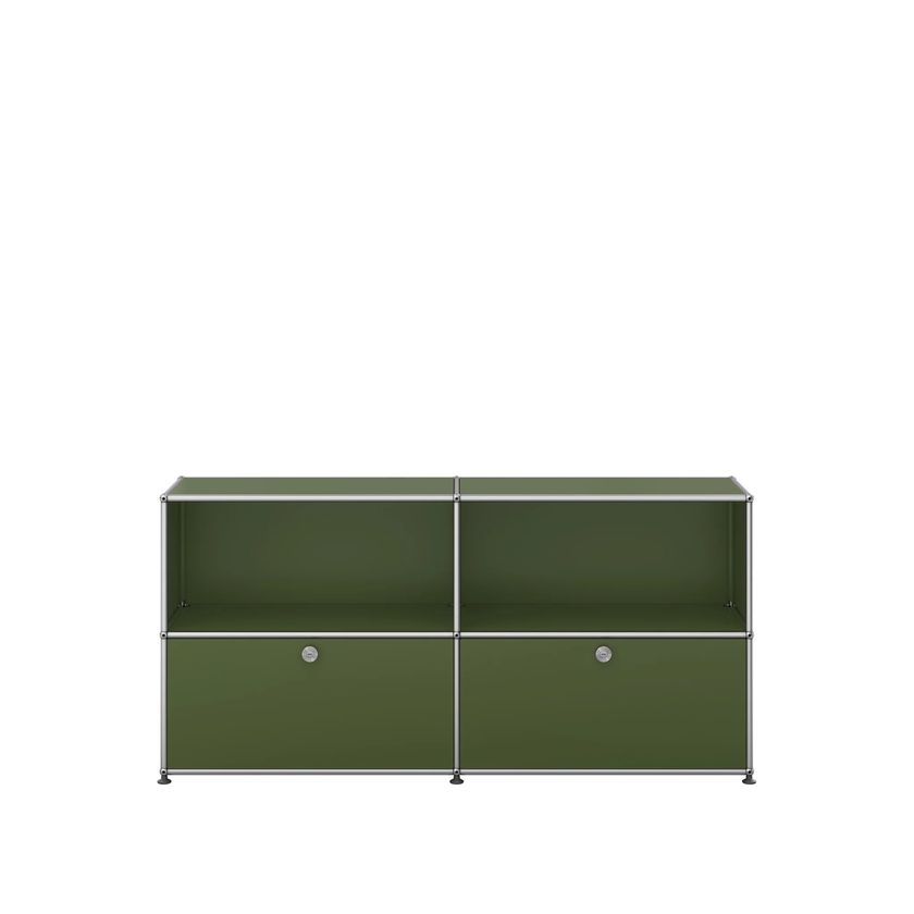Meuble de rangement USM Haller C2, Vert olive Meuble de rangement USM Haller C2, Vert olive