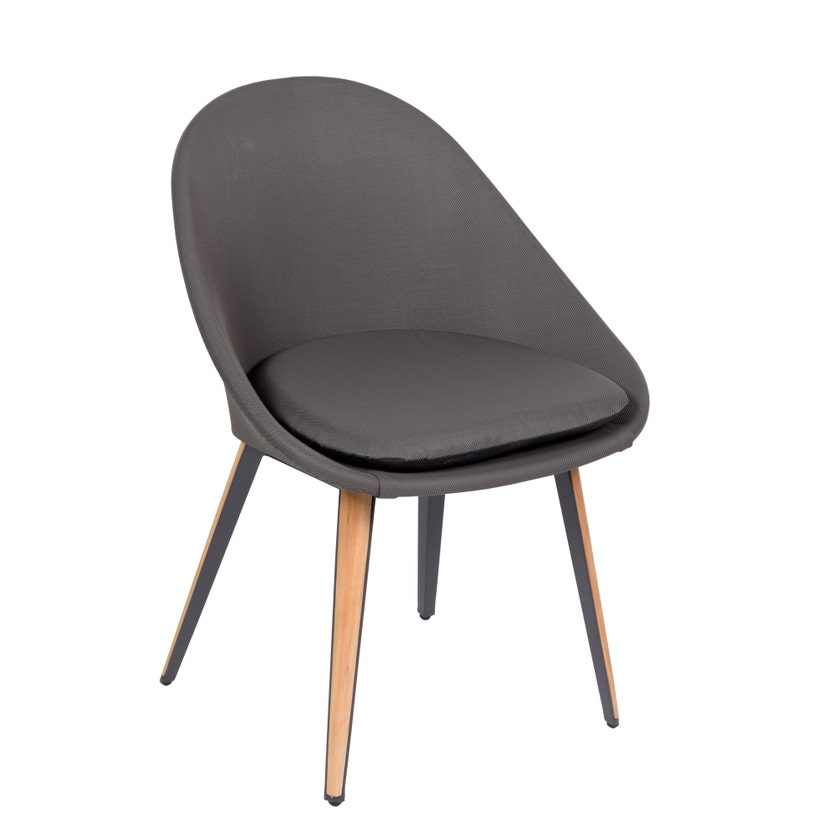 Chaise VANITY de Vlaemynck, Anthracite / Brun foncé Chaise VANITY de Vlaemynck, Anthracite / Brun foncé