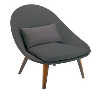 Fauteuil bas VANITY de Vlaemynck, Anthracite/brun foncé