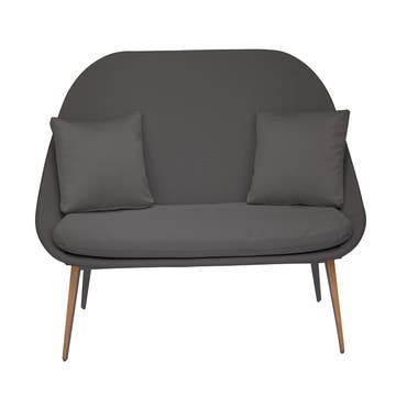 Sofa 2 places VANITY de Vlaemynck, Anthracite/brun foncé