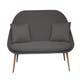 Sofa 2 places VANITY de Vlaemynck, Anthracite/brun foncé