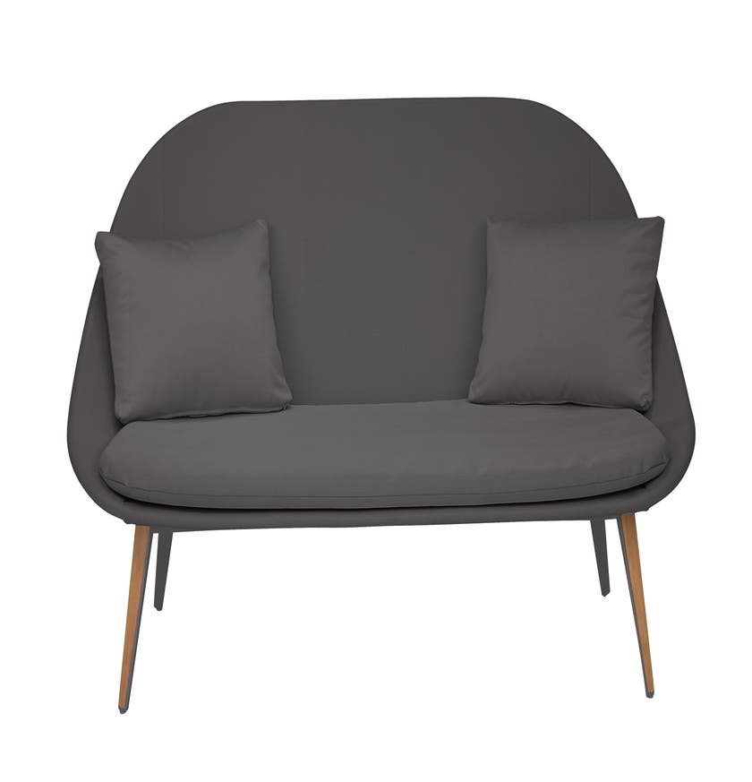 Sofa 2 places VANITY de Vlaemynck, Anthracite/brun foncé