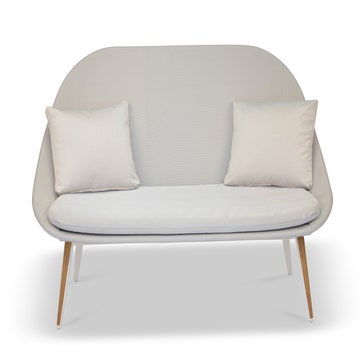 Sofa 2 places VANITY, Blanc/gris clair