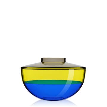 Vase SHIBUYA de Kartell, fumé-jaune-bleu
