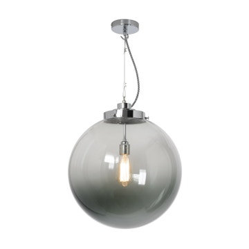 Suspension LARGE GLOBE d'Original BTC, Verre anthracite, Chrome Suspension LARGE GLOBE d'Original BTC, Verre anthracite, Chrome