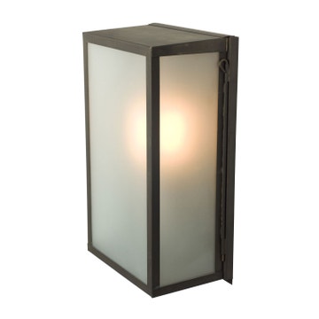 Applique BOX MEDIUM de Davey Lighting, Verre dépoli, Laiton vieilli