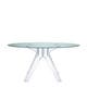 Table SIR GIO, Pieds cristal, Vert
