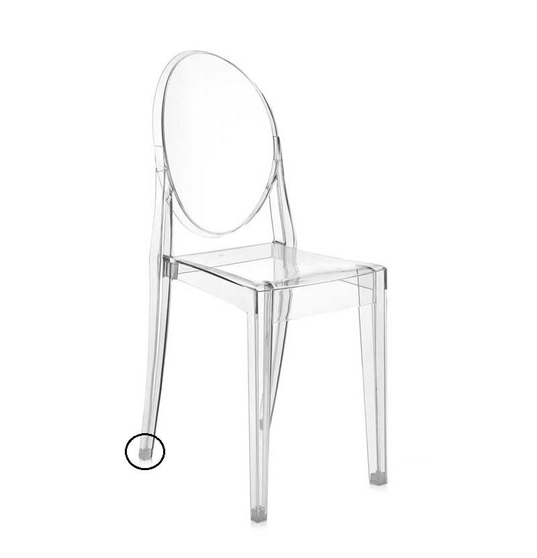 Patins arrière pour chaise VICTORIA GHOST de Kartell, Lot de 4