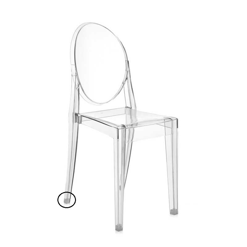 Patins arrière pour chaise VICTORIA GHOST de Kartell, Lot de 4 Patins arrière pour chaise VICTORIA GHOST de Kartell, Lot de 4
