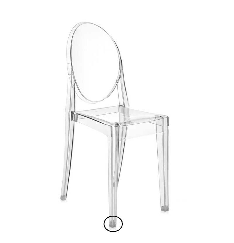 Patins avant droit pour chaise VICTORIA GHOST de Kartell, Lot de 4