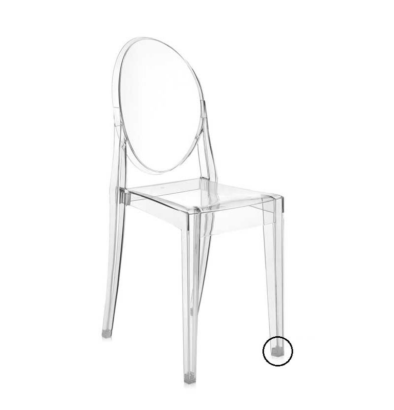Patins avant gauche pour chaise VICTORIA GHOST de Kartell, Lot de 4