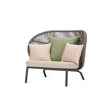 Fauteuil extérieur KODO Cocoon, Avec coussin d'assise, Amande