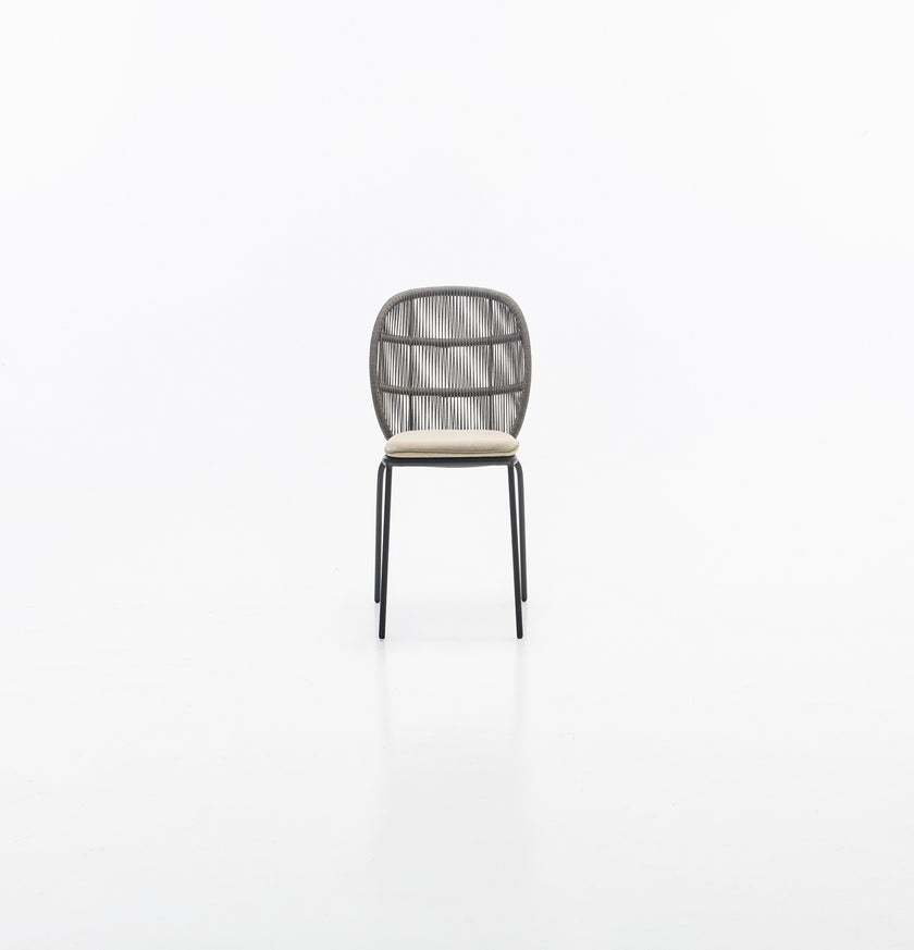 Chaise de repas extérieur KODO de Vincent Sheppard, Fossil Grey, Sans coussin